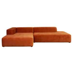 product 4x6 sofa x6 velours hoekbank links roest bruin