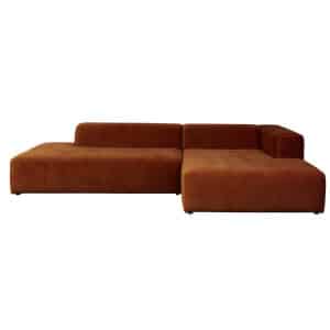 product 4x6 sofa x6 velours hoekbank rechts roest bruin