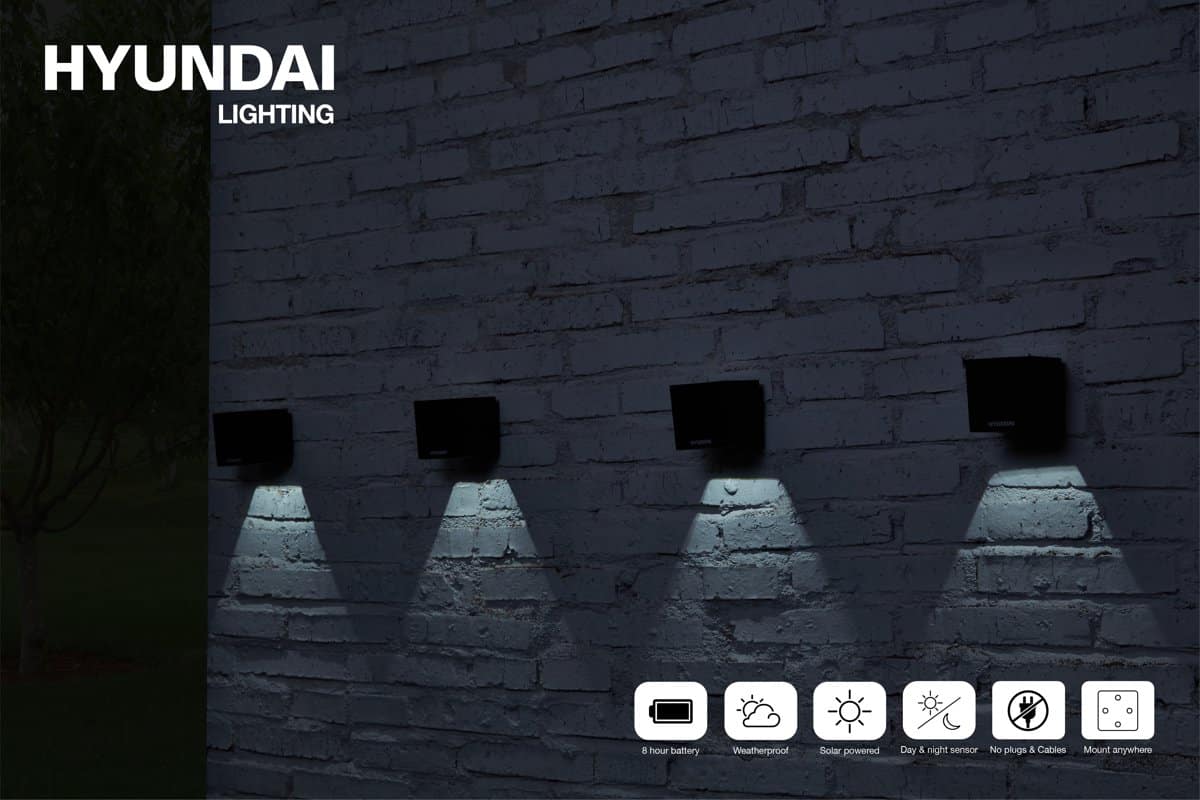 Inhalen lezing Temmen Hyundai Kubus Solar LED Buitenlampen Wandlampen - 4 Pack Kopen Bij  DealsTracker
