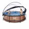 EXIT Zwembad met overkapping en filterpomp 300x76cm – Bruin / Hout (Wood)