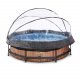 EXIT Zwembad met overkapping en filterpomp 300x76cm – Bruin / Hout (Wood)