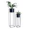 Lifa Living Moderne Staande Plantenbakken Set van 2 – Zwart