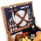 LifeGoods 29-Delige Rieten Mand Picknickmand Set voor 4 Personen Volledig Servies met Waterdicht Gewatteerd Picknickkleed