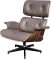 Lounge Chair + Hocker XL Fauteuil Palissander Set Licht Vintage Bruin