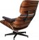 Lounge Chair + Hocker XL Fauteuil Palissander Set Mokka Bruin