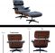 Lounge Chair + Hocker XL Fauteuil Palissander Set Vintage Antraciet