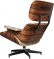 Lounge Chair + Hocker XL Fauteuil Palissander Set Vintage Beige