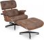 Lounge Chair + Hocker XL Fauteuil Palissander Set Vintage Bruin
